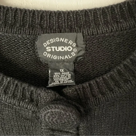 Designers Studio Originals VTG Short Sleeve Knit Palm Flamingo Sweater 1X - Picture 2 of 11